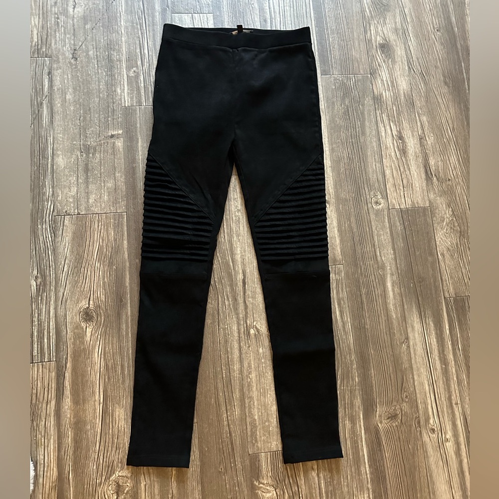 Suede motto leggings